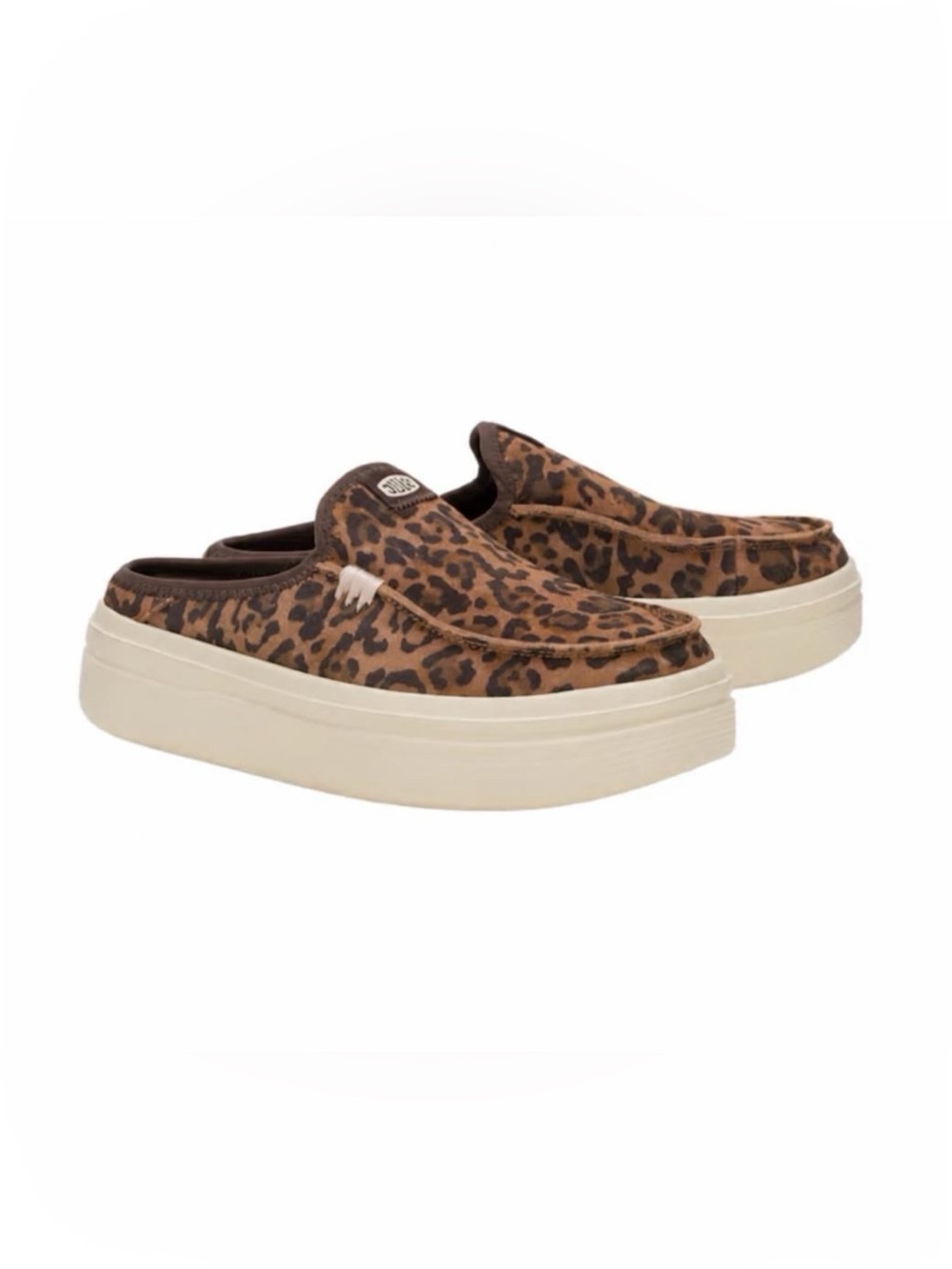 Hey Dude Women’s Leopard Print Slip-On Platform Mules - Brown. NWT - Picture 2 of 2